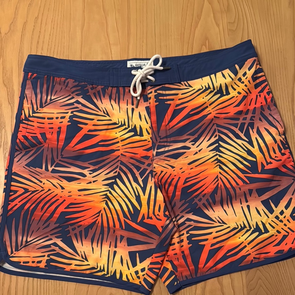 American Eagle Outfitters Blue and Orange Board Shorts